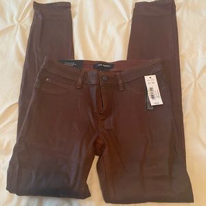 Joe Fresh NEW coated burgundy skinny jeans